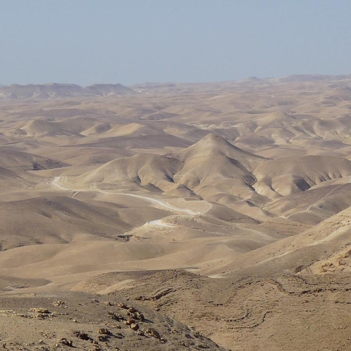 Eine Wüstenlandschaft in Israel