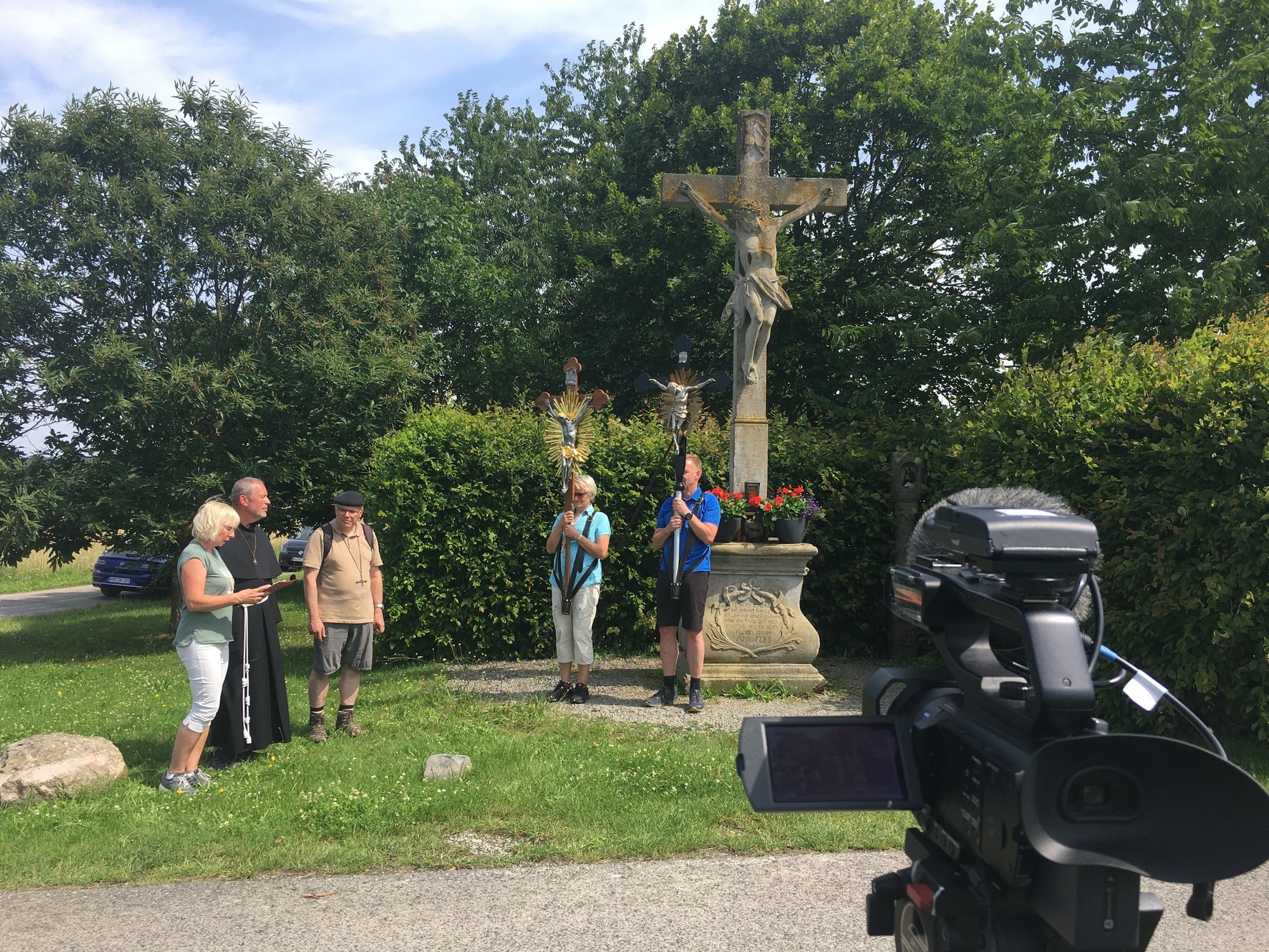 Dreharbeiten für die Kreuzbergwallfahrt „to go“ Dreharbeiten für die Kreuzbergwallfahrt „to go“